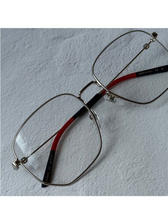 NEW Gucci GG0396O Gold Metal Angled Eyeglasses Frames main image 6